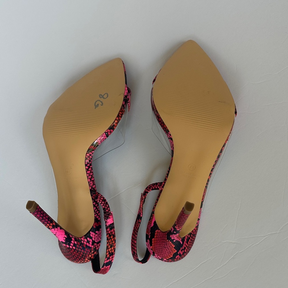 Liliana NWOT Hot Pink Snakeskin Stilettos 👠 | Statement Shoe | Women’s Size 7.5 - Picture 5 of 6